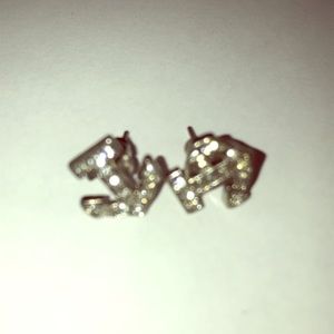 Silver anchor earrings